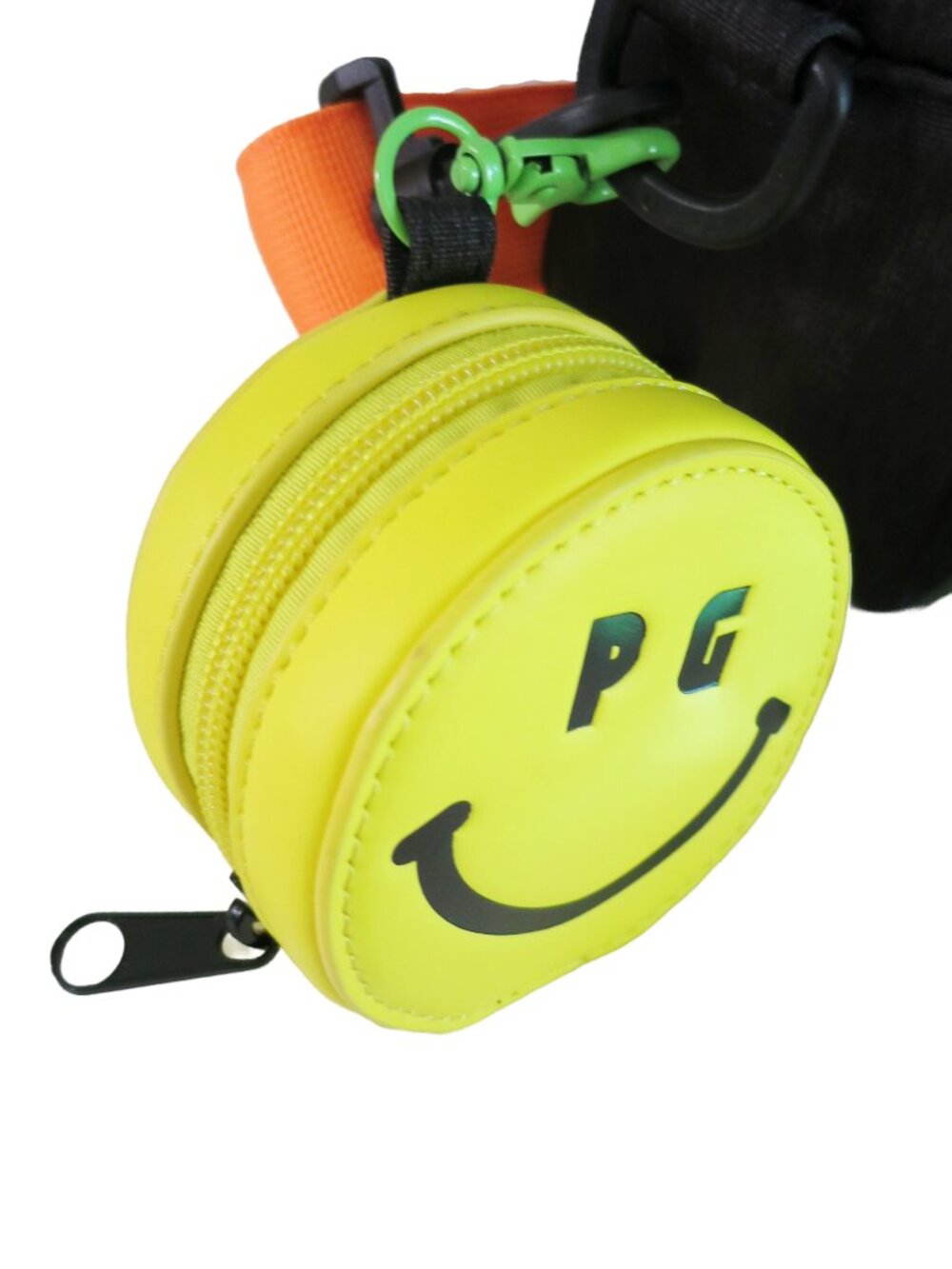 PEARLY GATES Japan Black ACADEMY STYLE Happy Face Charm GOLF Cart Locker Bag - Picture 13 of 16